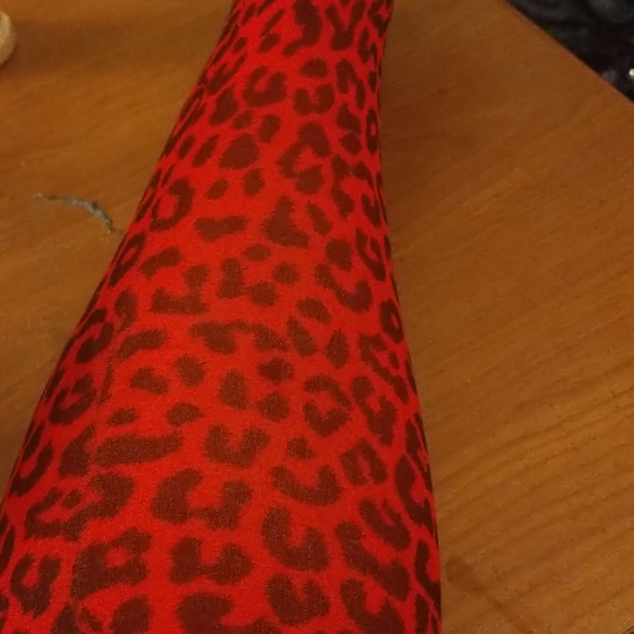 Red Leopard Print Body Stocking - Picture 3 of 3